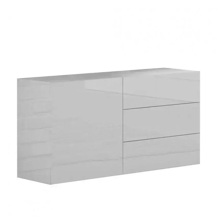 Credenza moderna con 1 anta e 3 cassetti in bianco lucido METIS Credenze Italy Web forniture   