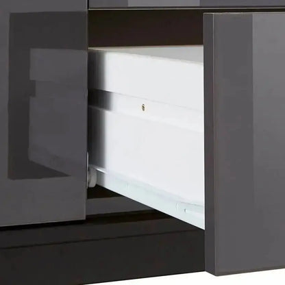 Credenza Moderna 1 Anta + 3 Cassetti Metis con Piede in Metallo Antracite Laccato Credenze Italy Web forniture   