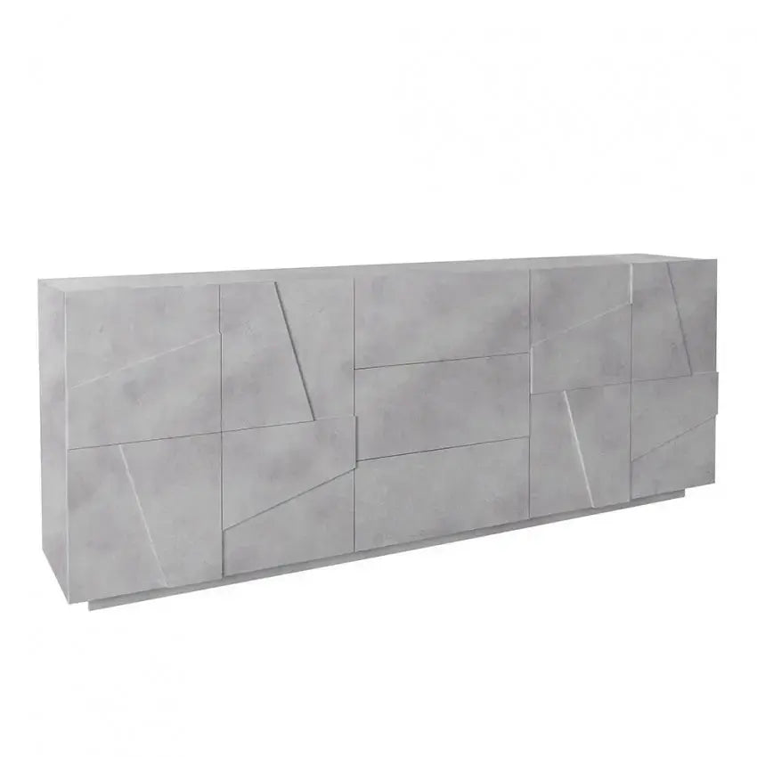 Credenza Moderna Cemento con 4 Ante e 3 Cassetti Ping Credenze Italy Web forniture   
