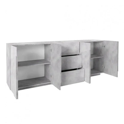 Credenza Moderna Cemento con 4 Ante e 3 Cassetti Ping Credenze Italy Web forniture   