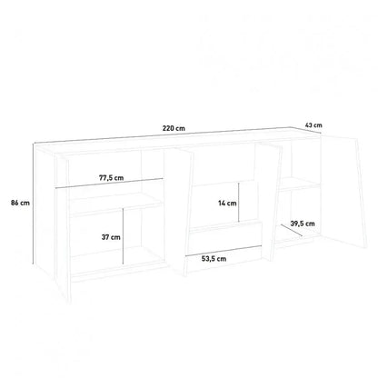 Credenza Moderna Cemento con 4 Ante e 3 Cassetti Ping Credenze Italy Web forniture   