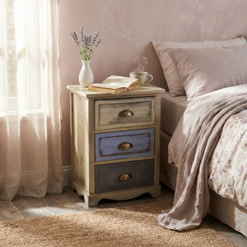 Mobiletto in legno con 3 cassetti, dimensioni 40x29x57 cm