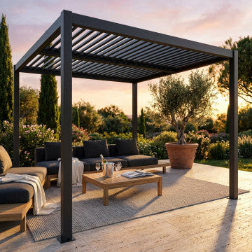Pergola bioclimatica 3x3 con lamelle orientabili in alluminio