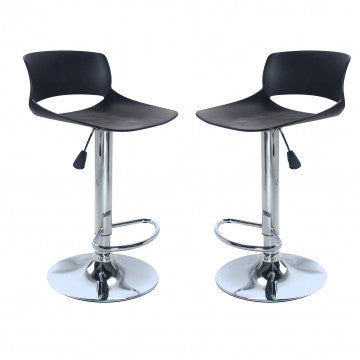 Sgabello girevole regolabile in ABS nero altezza 75,5-96 cm