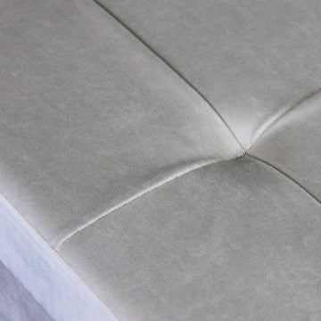 Pouf contenitore rettangolare in velluto beige 76x38x38 cm
