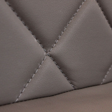 Sedia in acciaio e ecopelle marrone, 41x50x91 cm, peso 4,6 kg
