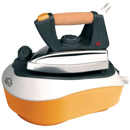 Ferro da stiro con caldaia 0.5L arancione, 2300W, vapore verticale e continuo, ideale per uso domestico intensivo.