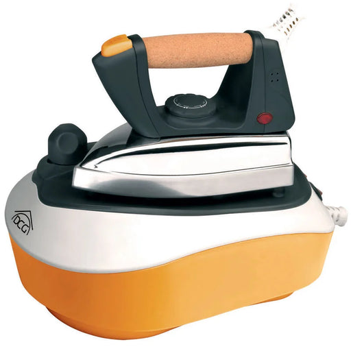 Ferro da stiro con caldaia 0.5L arancione, 2300W, vapore verticale e continuo, ideale per uso domestico intensivo.