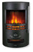 Camino elettrico nero con effetto fiamma, dimensioni 41x41x64,5cm, con griglia di protezione e riscaldamento a 1000/2000W, design elegante.