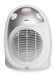 Termoventilatore compatto da 2000W con regolazione timer 24h, corpo in plastica bianca e griglia frontale per riscaldamento efficiente, dotato di manopole di controllo