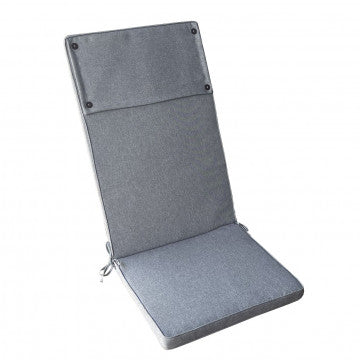 Cuscino rettangolare sfoderabile in poliestere idrorepellente grigio 45x150 cm