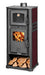 Stufa a legna BLIST Roma con forno, versione bordeaux