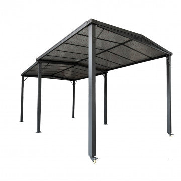 Gazebo allungabile in alluminio e policarbonato 296-570x287x240 cm