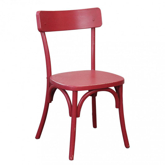 Sedia Polly Rossa senza braccioli in stile moderno, forma rettangolare, ideale per interni. Misure 45x42x87cm, colore rosso brillante.