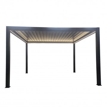 Pergola bioclimatica 4x4 motorizzata con lamelle orientabili e LED