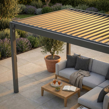 Pergola bioclimatica 3x3 metri con lamelle orientabili in alluminio
