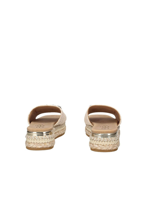 24085L Sandalo Glass EXE Tessuto Con Accessorio Quadrato Strass Sottopiede Imbottito Pelle Fondo Gomma Altezza Tacco 5 Cm