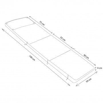 Cuscino poliestere sfoderabile idrorepellente 194,5 x 59 cm spessore 4