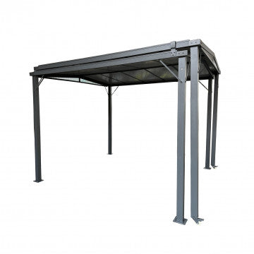 Gazebo allungabile in alluminio e policarbonato 296-570x287x240 cm