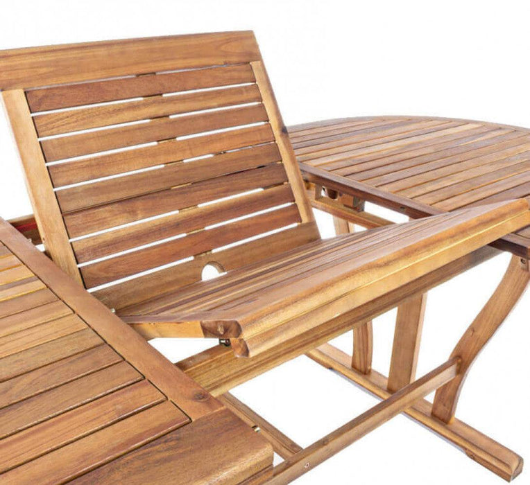 Tavolo Ovale Allungabile Acacia Marrone 180/240x100 cm