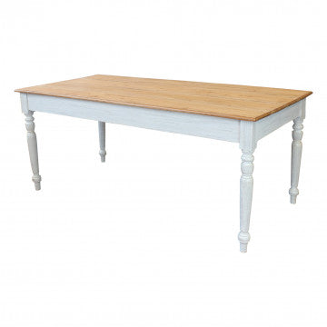 Tavolo in mogano con piano rettangolare 180x90 cm, altezza 75 cm