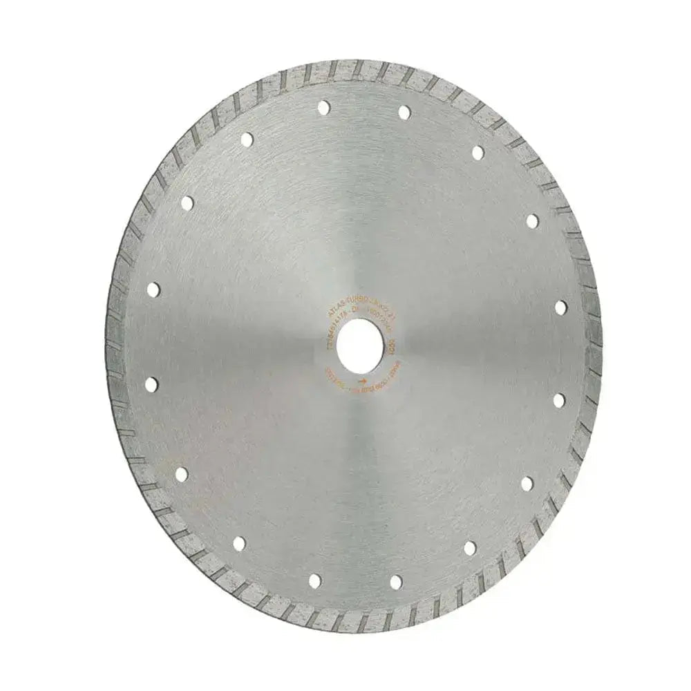 Vista posteriore del disco grinding 115x2,2 Forza Turbo per smerigliatrici, con fori di raffreddamento e bordo zigrinato.
