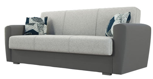 Divano Letto Miami 3 Posti in Tessuto/Ecopelle- Beige e Grigio Divani Hobby Shop Solution Grigio  