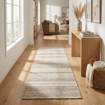 Tappeto in lana e cotone avorio 120 x 180 cm spessore 1 cm