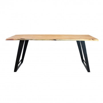 Tavolo in legno di acacia e metallo, 200x100 cm, altezza 77 cm