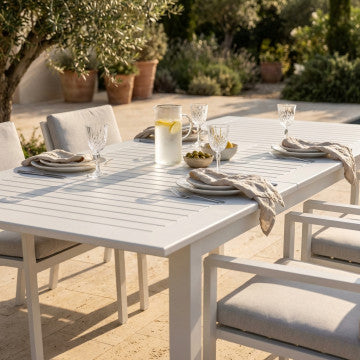Tavolo allungabile alluminio 150/210x90 cm verniciato tortora