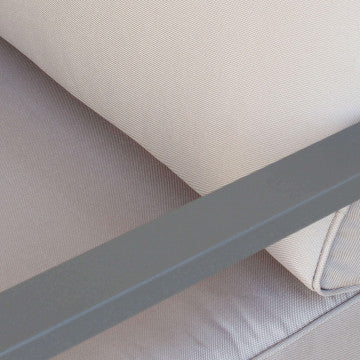 Salotto 3 posti struttura alluminio bianco tortora taupe antracite