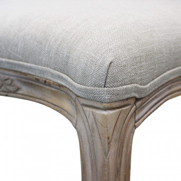 Sedia in legno e tessuto grigio, dimensioni 52x49x90 cm