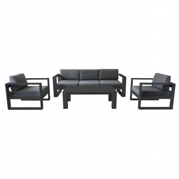 Salotto Knoxville 3 Posti Alluminio Antracite 227x92 cm