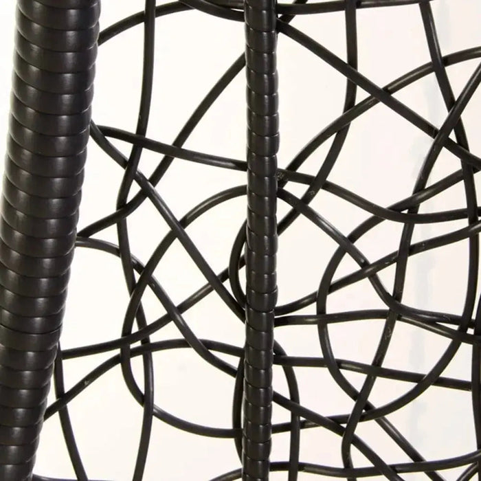 Dondolo poltrona pensile aperta con struttura in acciaio e rattan sintetico intrecciato DONDOLO ANDREA BIZZOTTO   