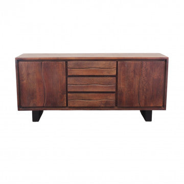 Mobile in acacia e metallo, dimensioni 180x45x80 cm, colore marrone