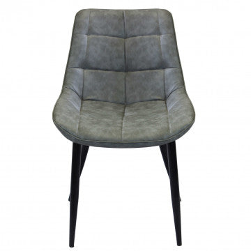Poltrona struttura metallo seduta schienale ecopelle grigia 59x51x82cm