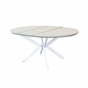 Tavolo rotondo allungabile piano MDF melaminico struttura metallo bianca