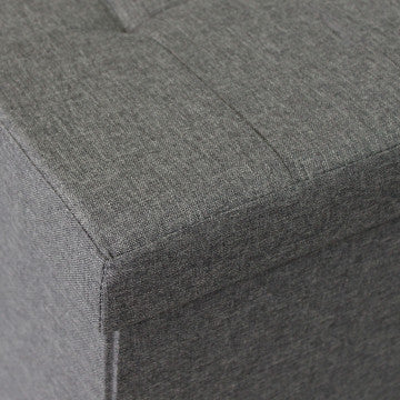 Pouf contenitore rettangolare in tessuto grigio scuro cm 76x38x38