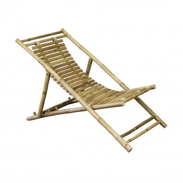 Sdraio dondolo in bamboo con struttura in legno marrone 117x60x68 cm