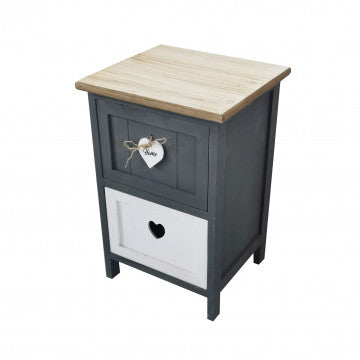 Mobiletto in legno con 2 cassetti, 30x27,5x45 cm