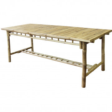 Tavolo in bamboo marrone 200x80x75 cm, struttura in legno massello