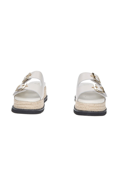 Sandalo Doja 4515 Cult Due Fasce Chiuse Con Fibbie Imbottito In Pelle Fondo Gomma Para Alta 6 Cm