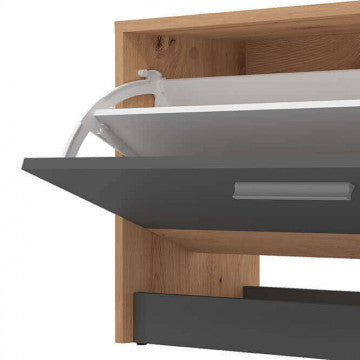 Ingresso in truciolare bilaminato rovere artigiano e grigio grafite 91,6x28,1x202cm
