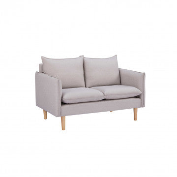 Divano 2 posti in tessuto con gambe in legno 130x84x51 cm