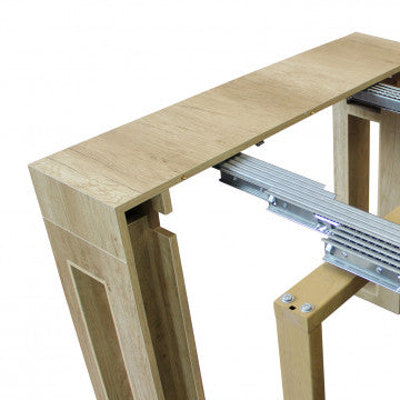 Tavolo consolle melamina rovere grigio struttura metallo 90x45x75 cm