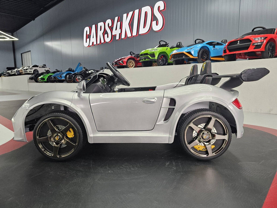Auto Elettrica per Bambini Porsche RUF 24 V – 2 Posti – Argento Metallizzato
