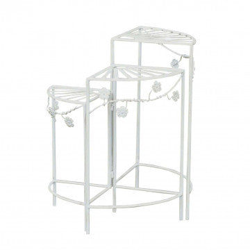 Étagère 3 piani metallo verniciato bianco antico 46x32x57 cm