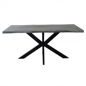 Tavolo piano MDF effetto legno antracite struttura metallo nero 160x90