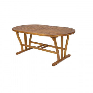 Tavolo rettangolare in legno di acacia con piano liscio e struttura resistente, perfetto per ambienti esterni, SKU: AC805084-DB