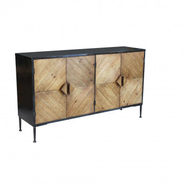 Mobile Derek in metallo e legno, dimensioni 147 x 44 x 85 cm